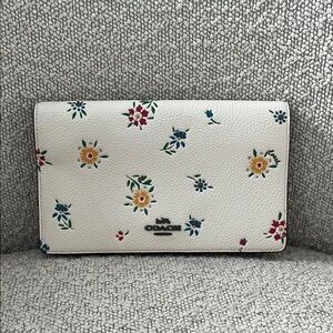 White Coach purse with flowers